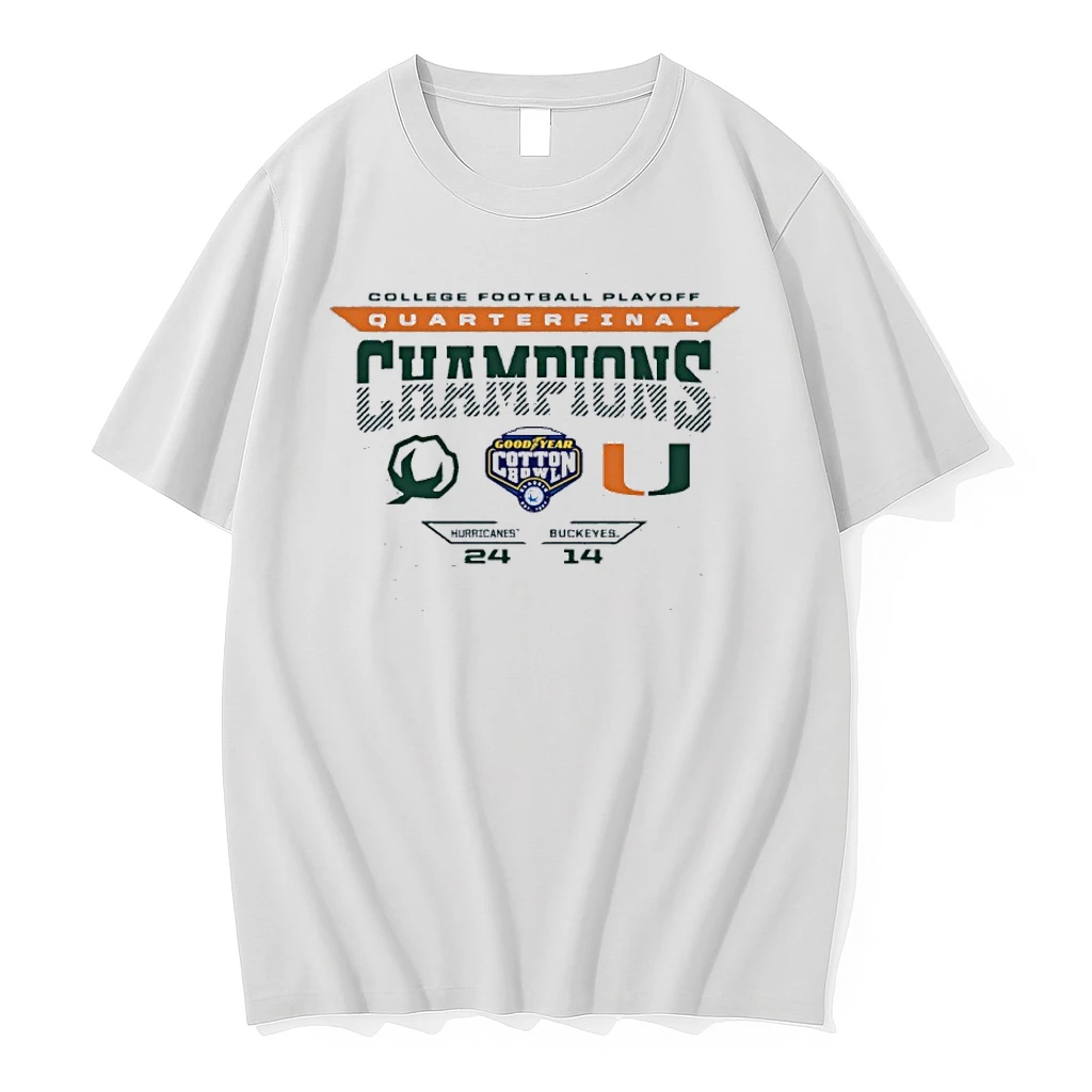 Cfp 2025 Cotton Bowl Miami Champions Score Shirts