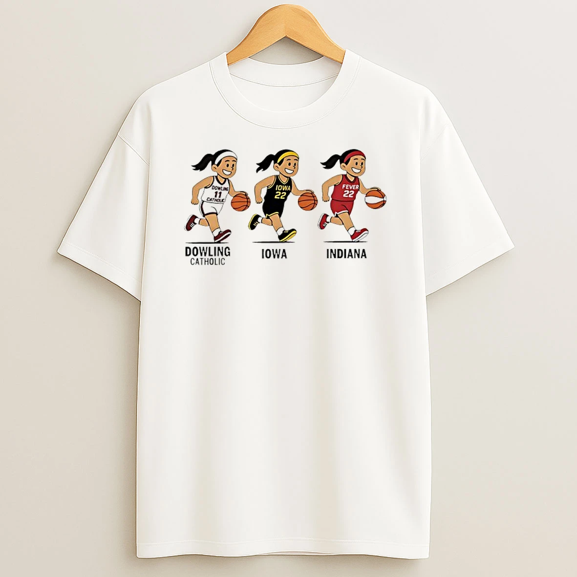 Caitlin Clark Evolution Dowling Catholic Iowa Indiana Cartoon Shirts