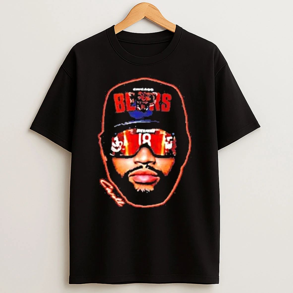 Caleb Williams Chicago Bears Nfl Big Face Sunglasses Shirts