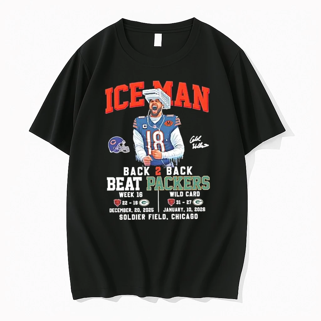 Caleb Williams Iceman Back 2 Back Beat Packers Field Shirts