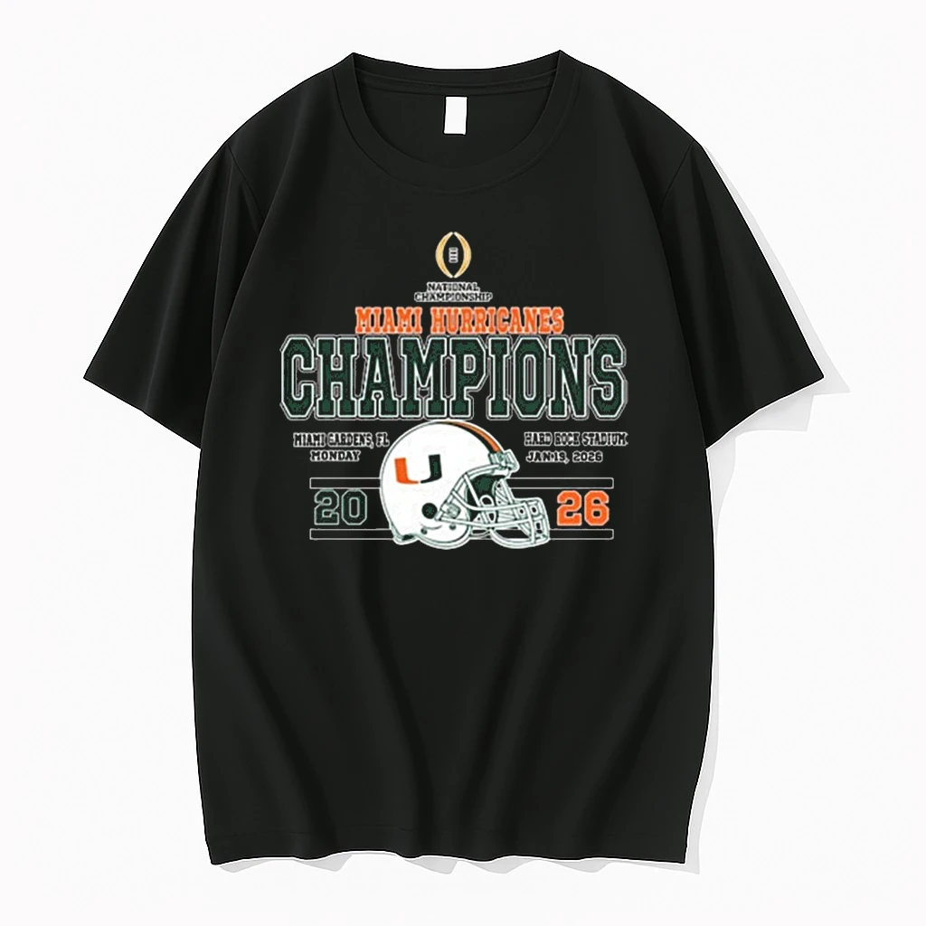 Celebrates Miami Hurricanes Wins College Football Playoff National Championship 2026 Helmet Shirts