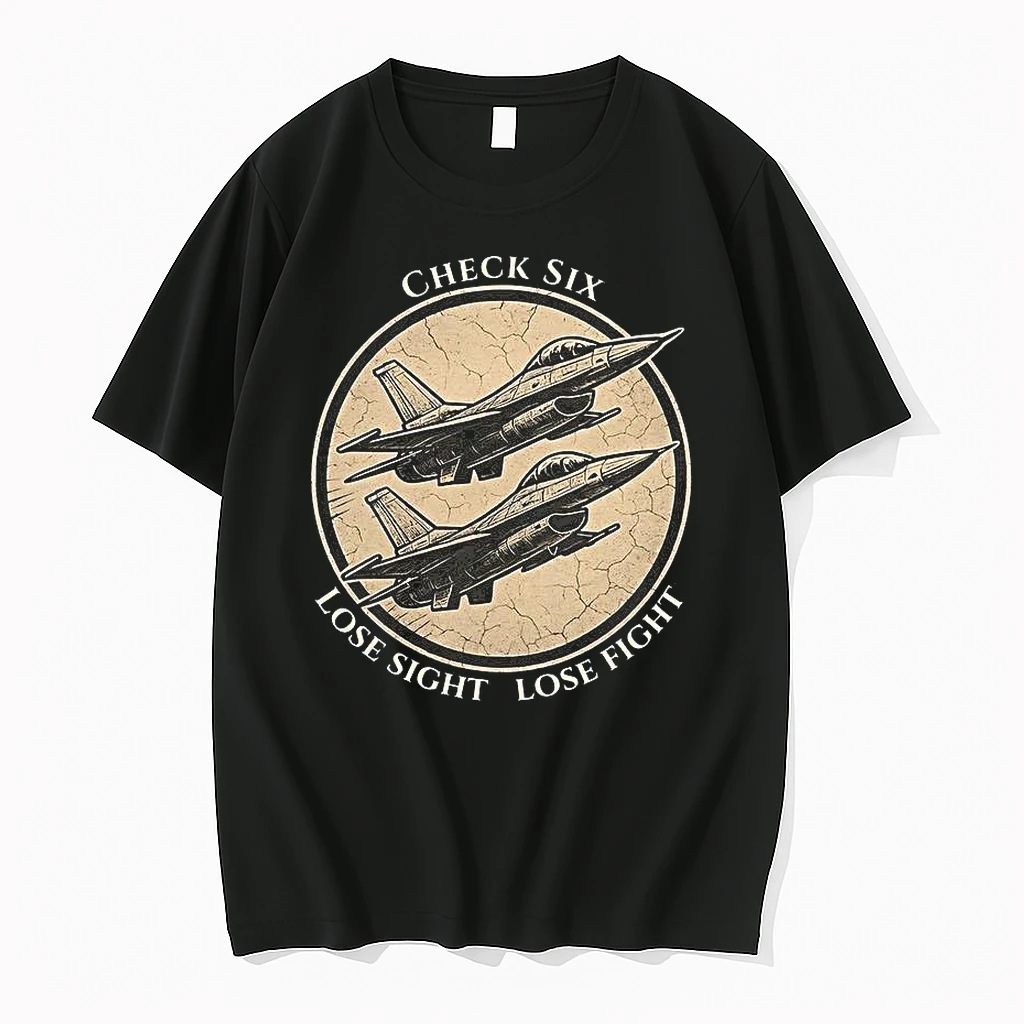 Check Six Lose Sight Lose Fight Air Force Fighter Pilot Saying Fighter Jet Logo Woman Shirts
