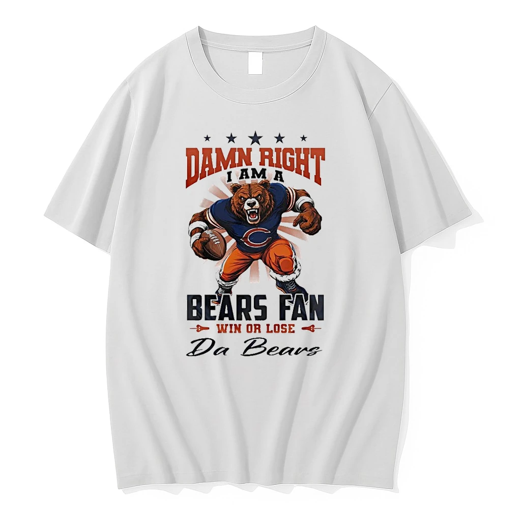 Chicago Bears Mascot Damn Right I Am A Bears Fan Win Or Lose Nfl Da Bears 2026 Shirts