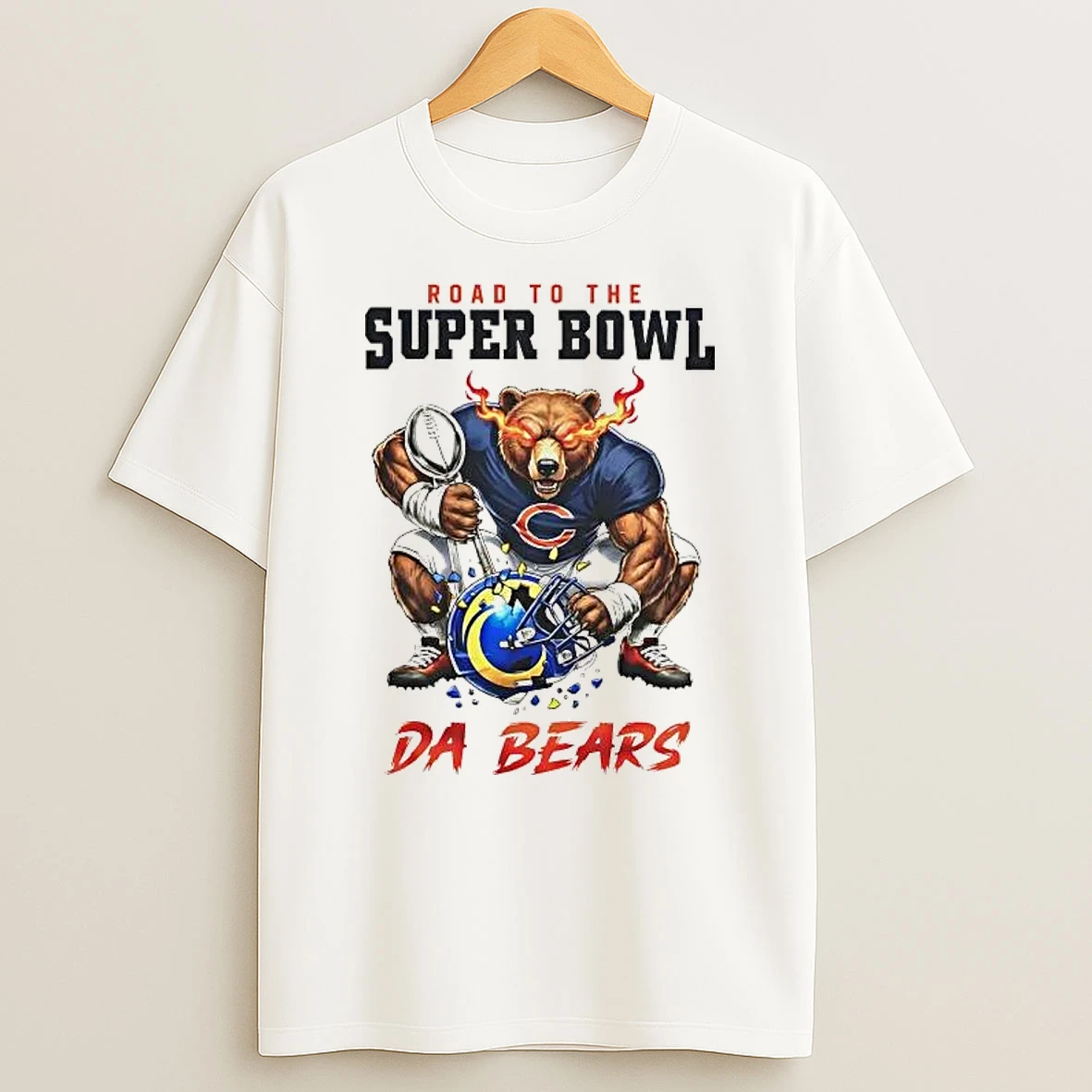 Chicago Bears Road To The Super Bowl Mascot Trophy Shirts