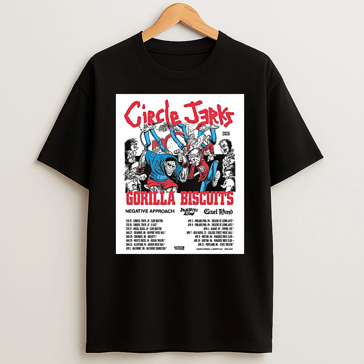 Circle Jerks And Gorilla Biscuits 2026 February 25 Club Quattro Shibuya Tokyo Japan Low Tix Shirts