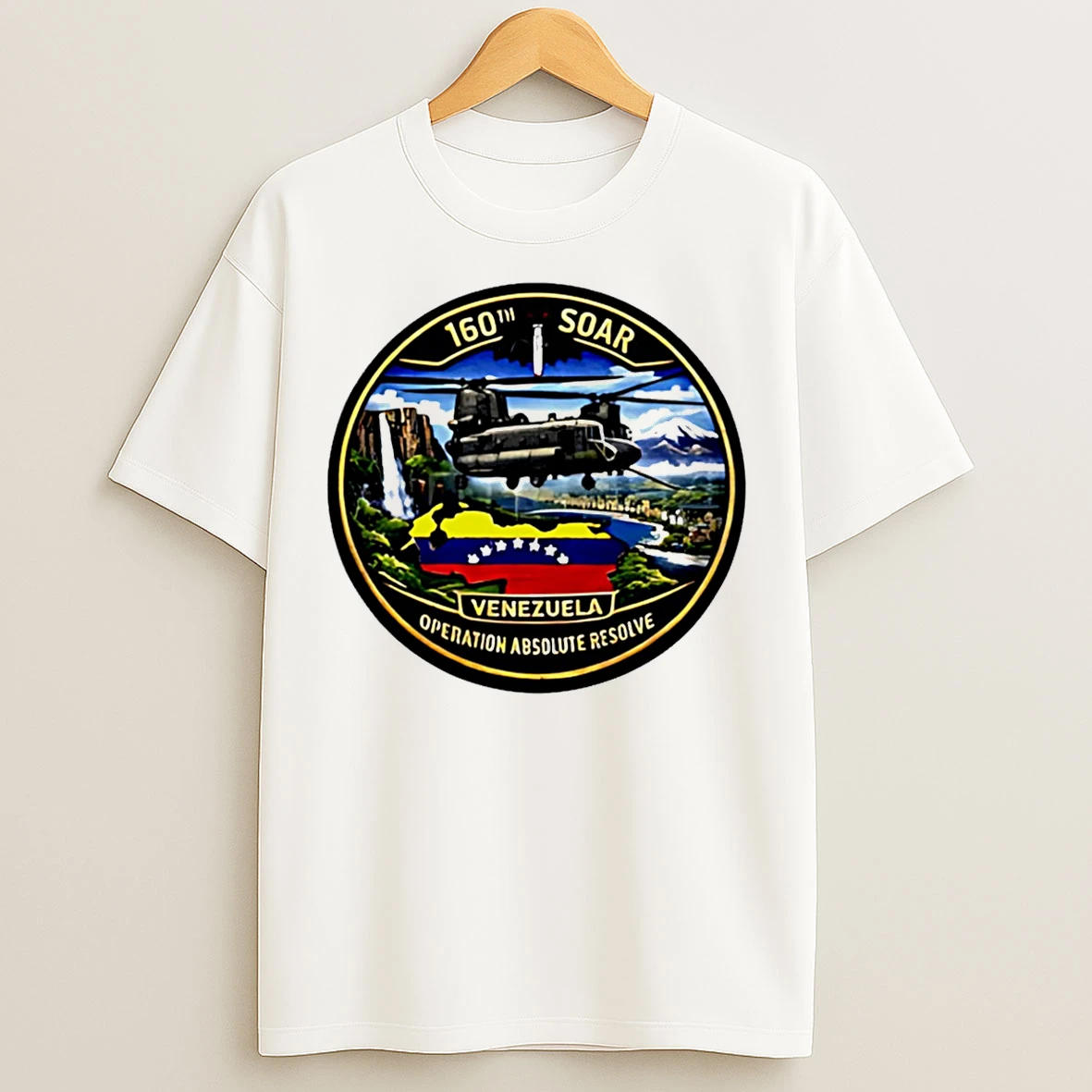 Classic 160th Soar Venezuela Operation Absolute Resolve Ch 47 Chinook Logo Patch T Shirts