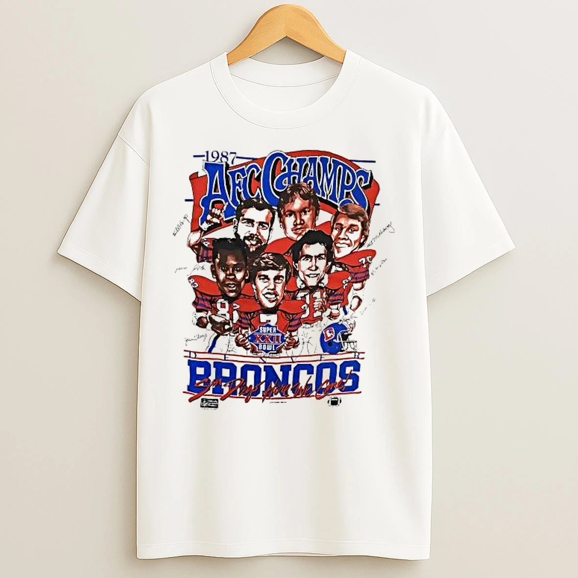 Classic 1987 Afc Champs Denver Broncos Legend Players T Shirts