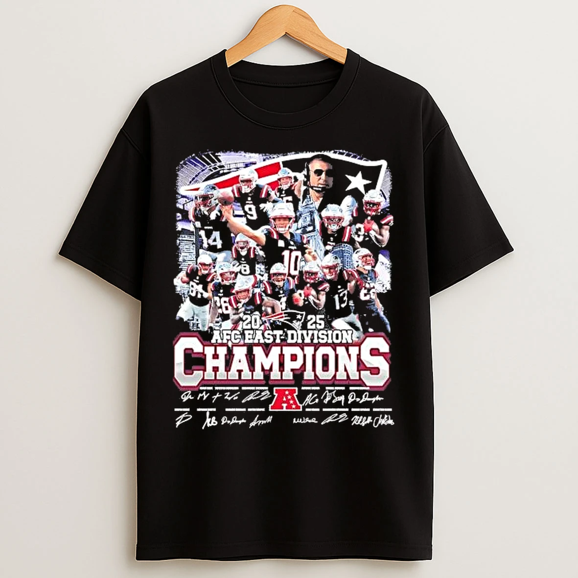 Classic 2025 Afc East Division Champions New England Patriots Team Players T Shirts