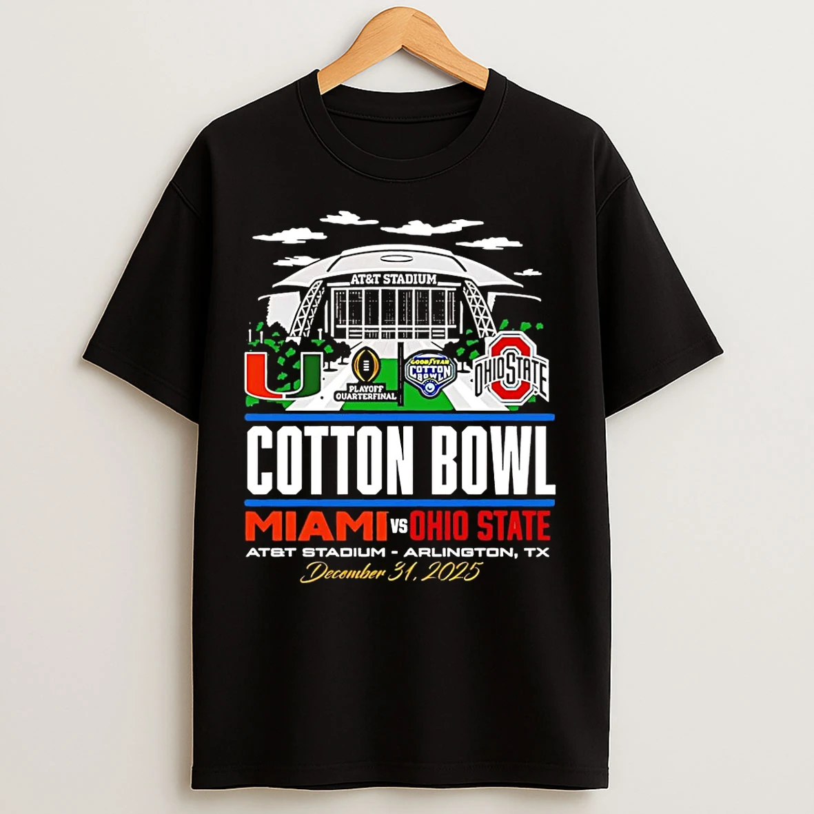 Classic 2025 Cotton Bowl Ohio State Vs Miami Att Stadium T Shirts