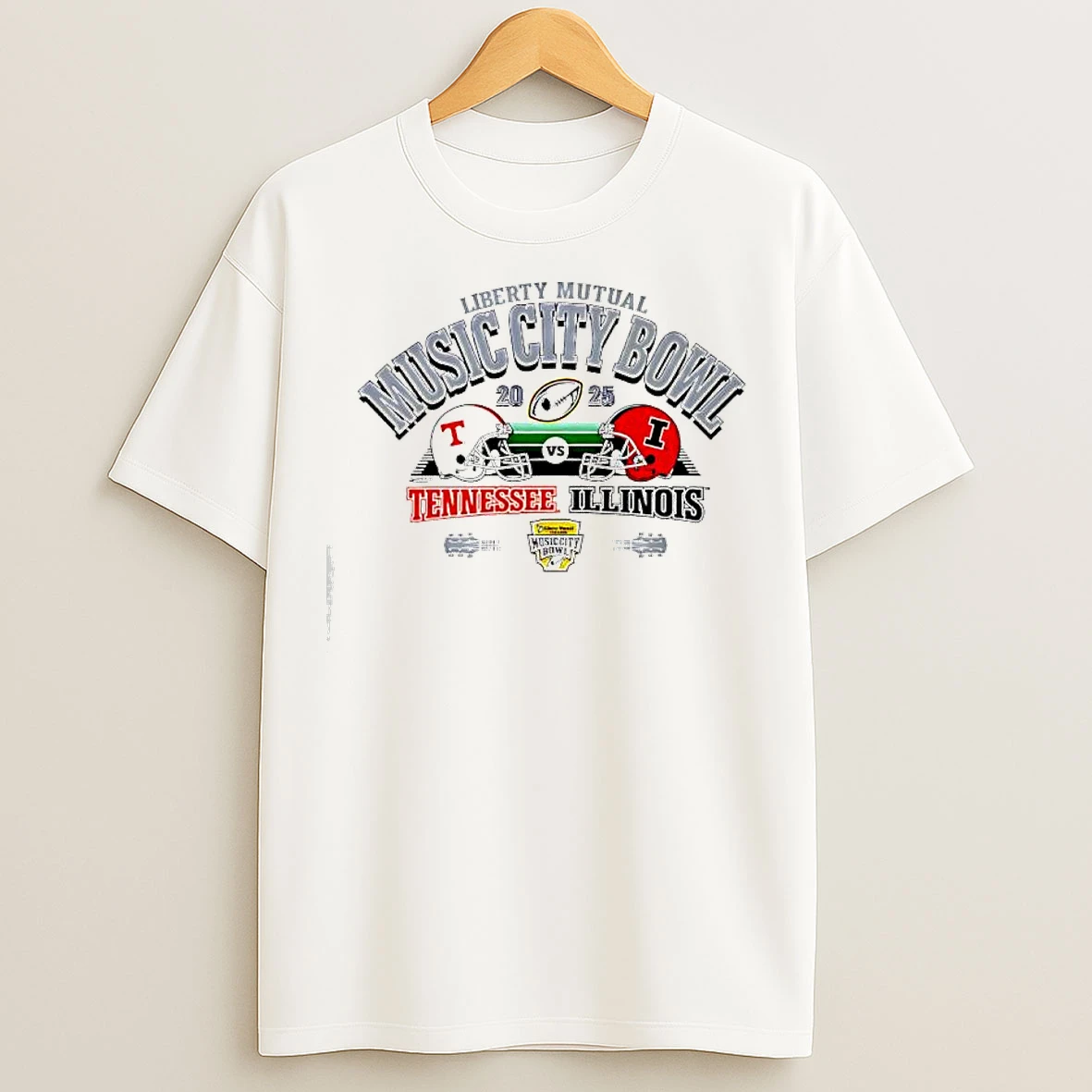 Classic 2025 Liberty Mutual Music City Bowl Tennessee Vs Illinois Graphic T Shirts