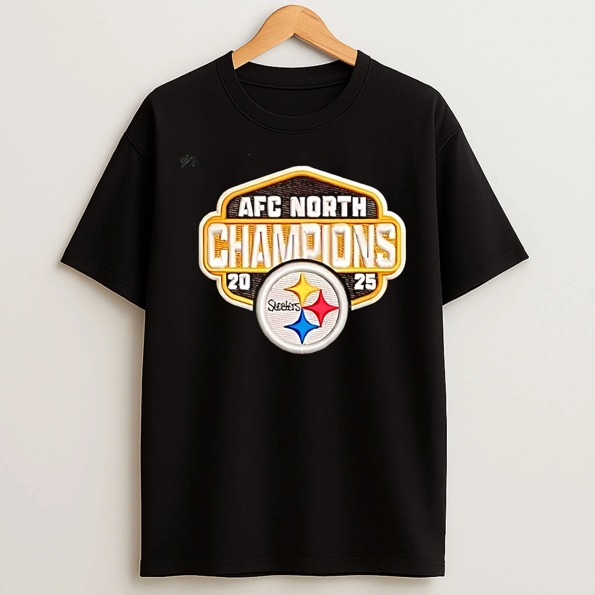 Classic 2025 Steelers Afc North Champions Logo T Shirts