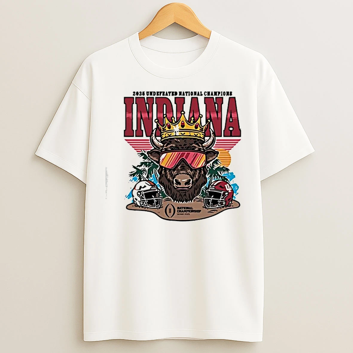 Classic 2025 Undefeated National Champions Indiana Hoosiers King Mascot T Shirts