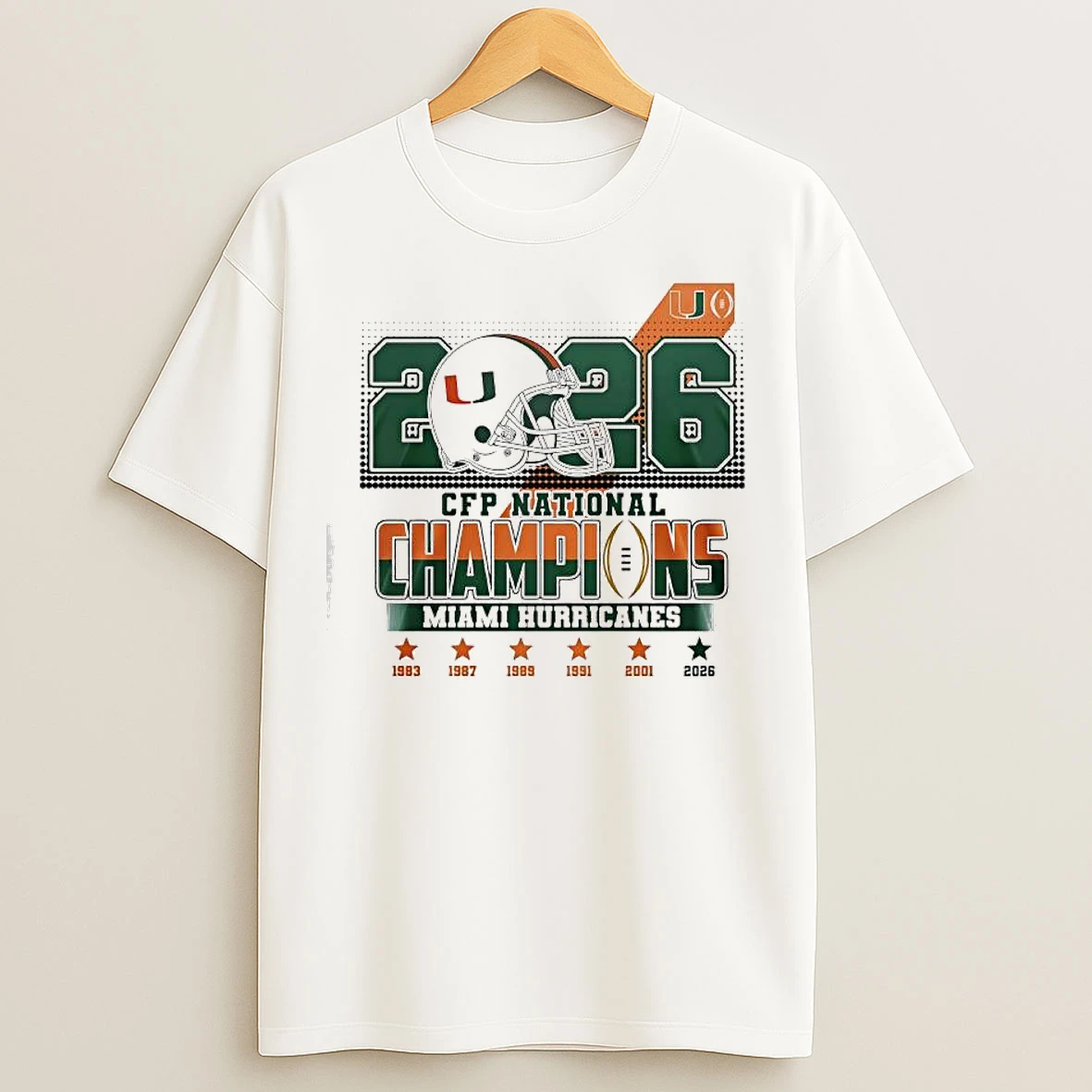 Classic 2026 Cfp National Champions Miami Hurricanes Graphic T Shirts