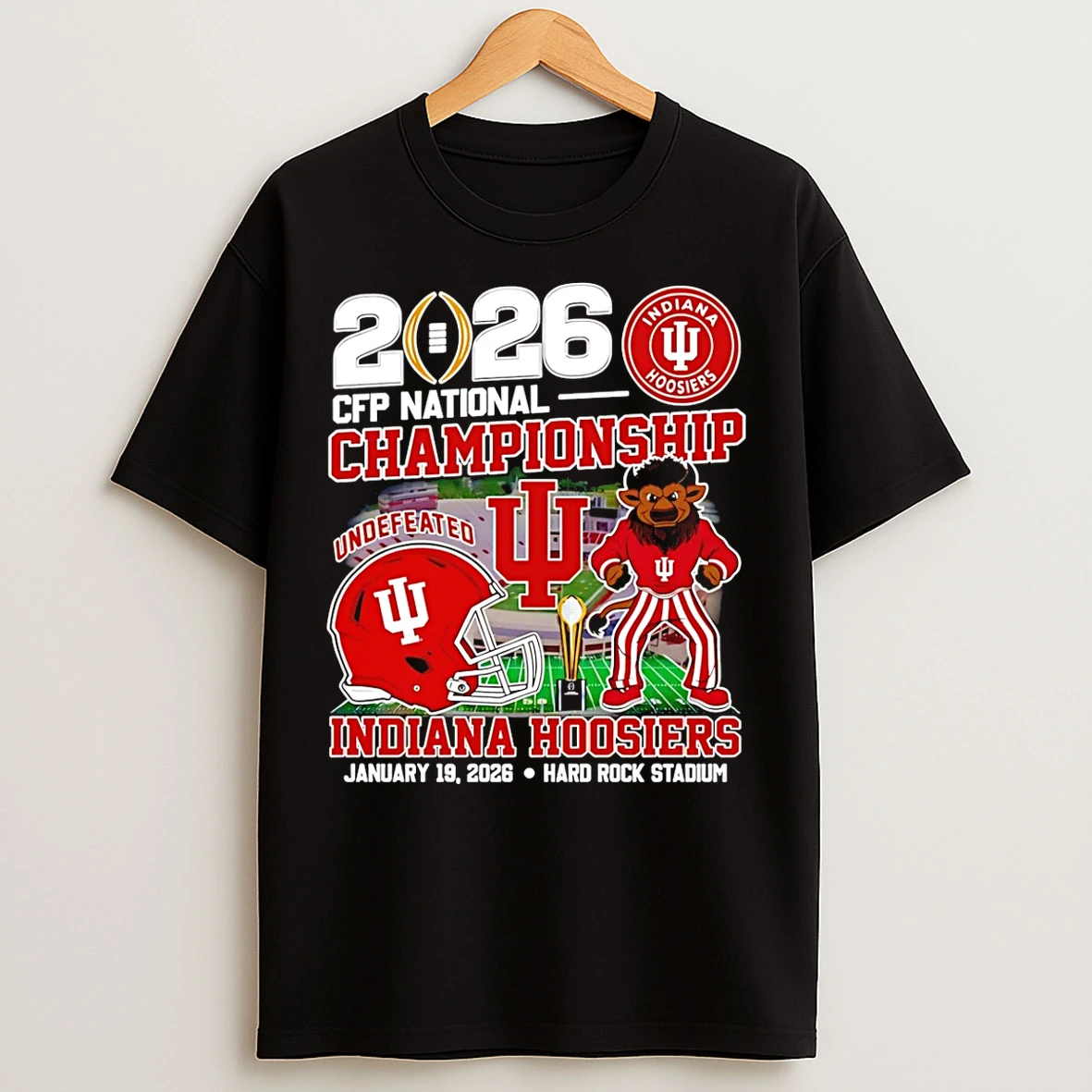 Classic 2026 Cfp National Championship Indiana Hoosiers Football Mascot T Shirts