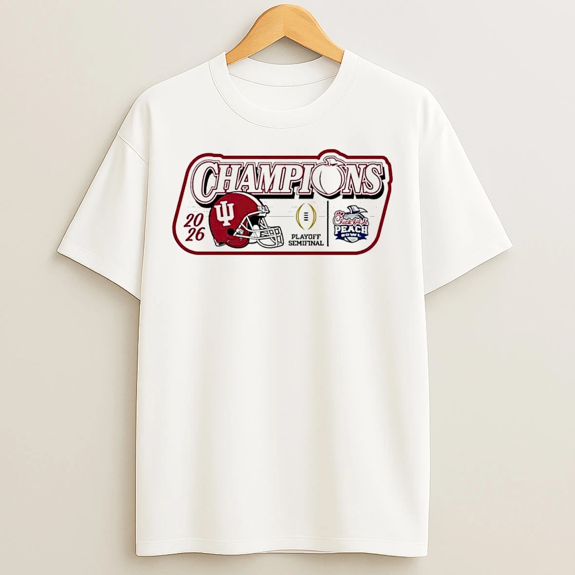 Classic 2026 Chick Fil A Peach Bowl Indiana Hoosiers Champions Foamie T Shirts