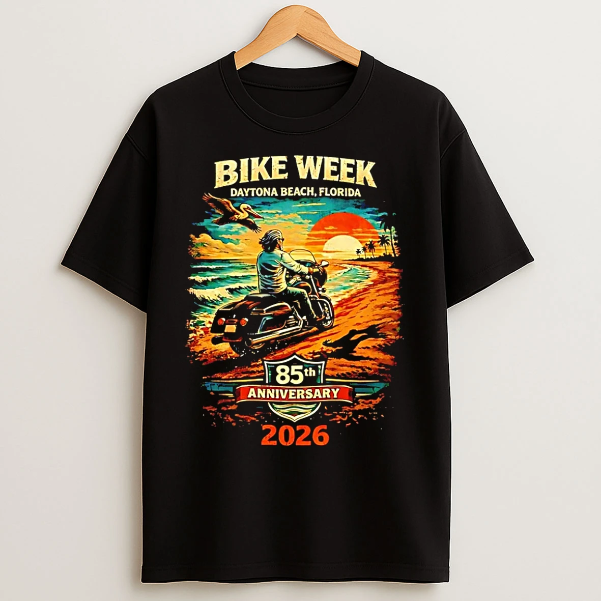Classic 2026 Daytona Bike Week Sunset Cruiser 85th Anniversary T Shirts