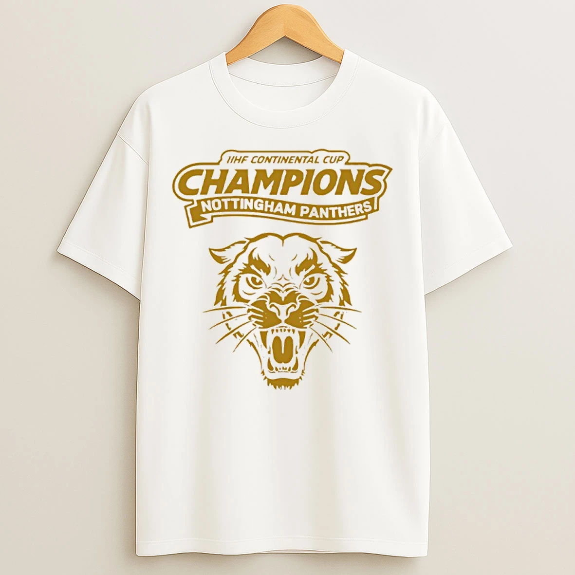 Classic 2026 Iihf Continental Cup Champions Nottingham Panthers Mascot T Shirts