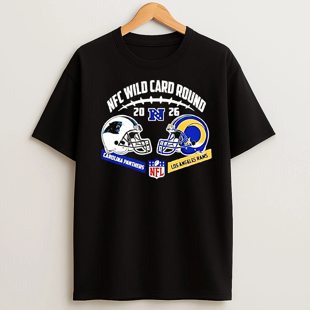 Classic 2026 Nfc Wild Card Round Carolina Panthers Vs Los Angeles Rams Helmet Matchup T Shirts