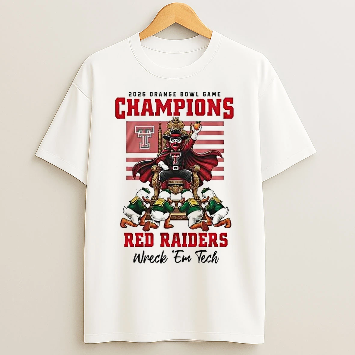 Classic 2026 Orange Bowl Game Champions Texas Tech Red Raiders Wreck Em Tech T Shirts