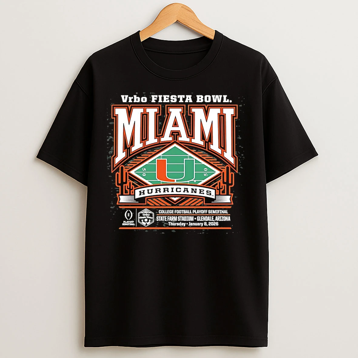 Classic 2026 Vrbo Fiesta Bowl Miami Hurricanes Cfp Semifinal T Shirts