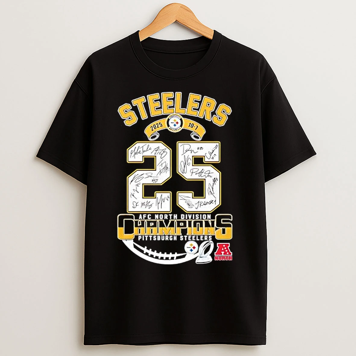 Classic Afc Pittsburgh Steelers 2025 Score 10 1 West Division Champions T Shirts