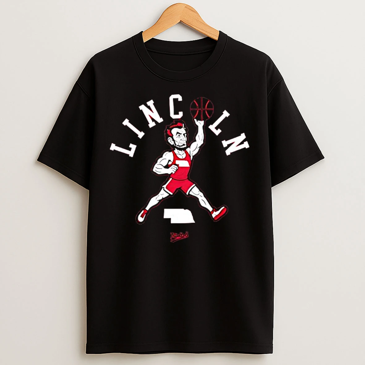 Classic Abraham Lincoln Nebraska Playing Basketball T Shirts