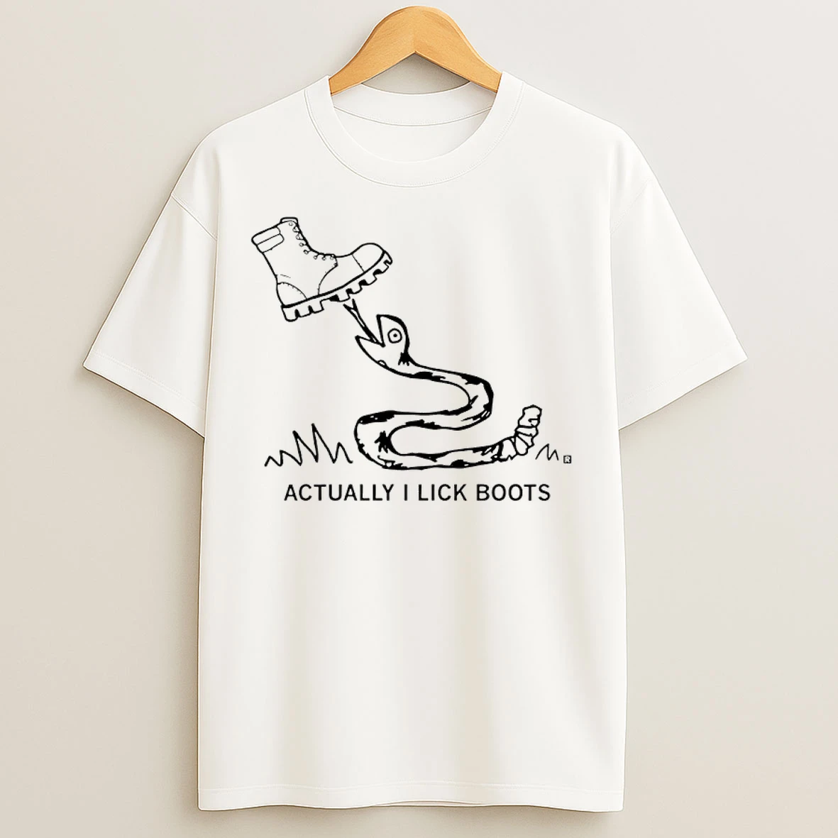 Classic Actually I Lick Boots T Shirts