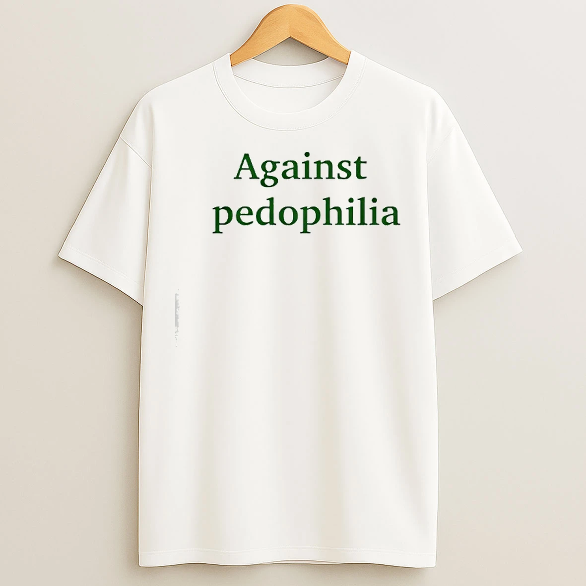 Classic Against Pedophilia Text T Shirts