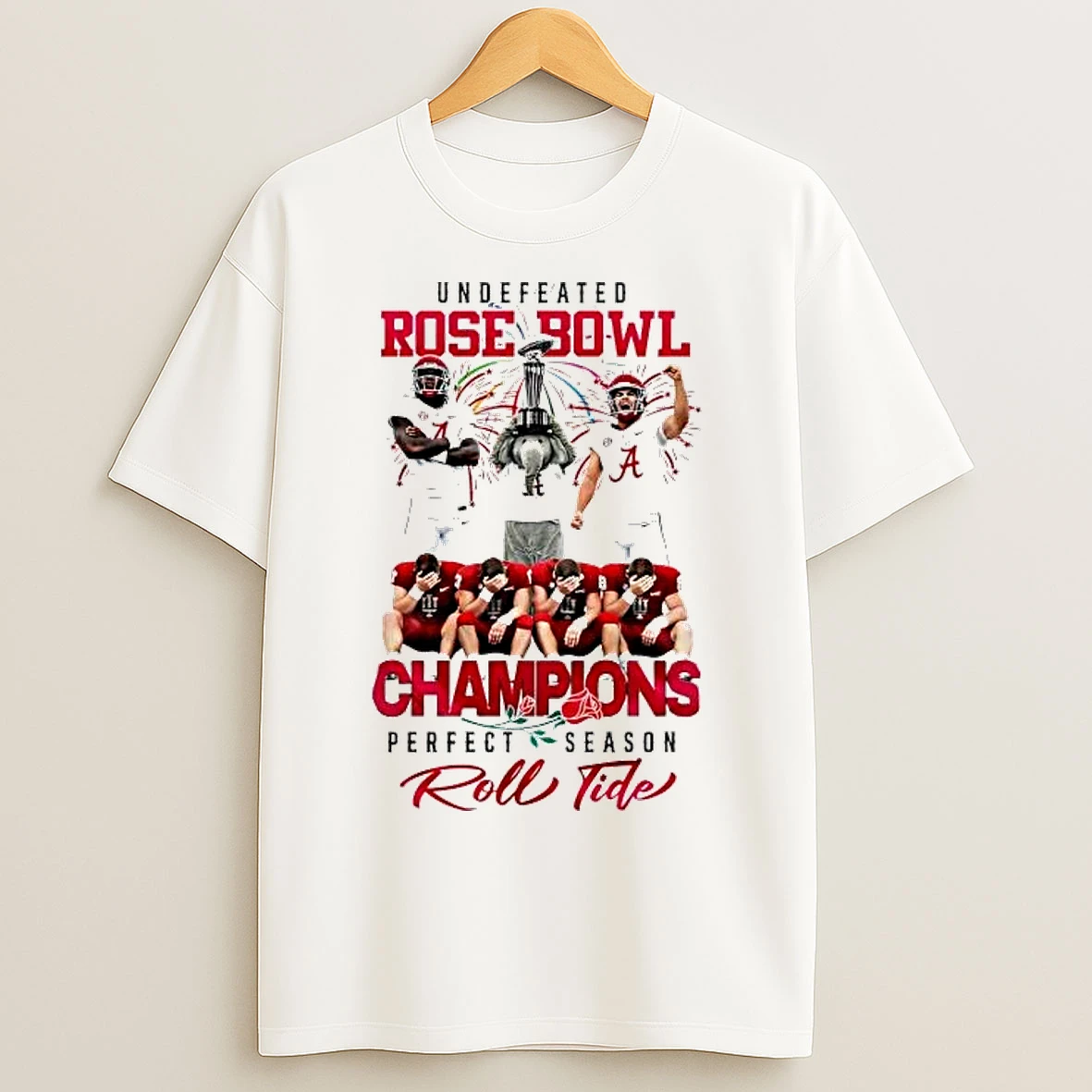 Classic Alabama Crimson Tide 2026 Rose Bowl Champions Perfect Season Roll Tide T Shirts