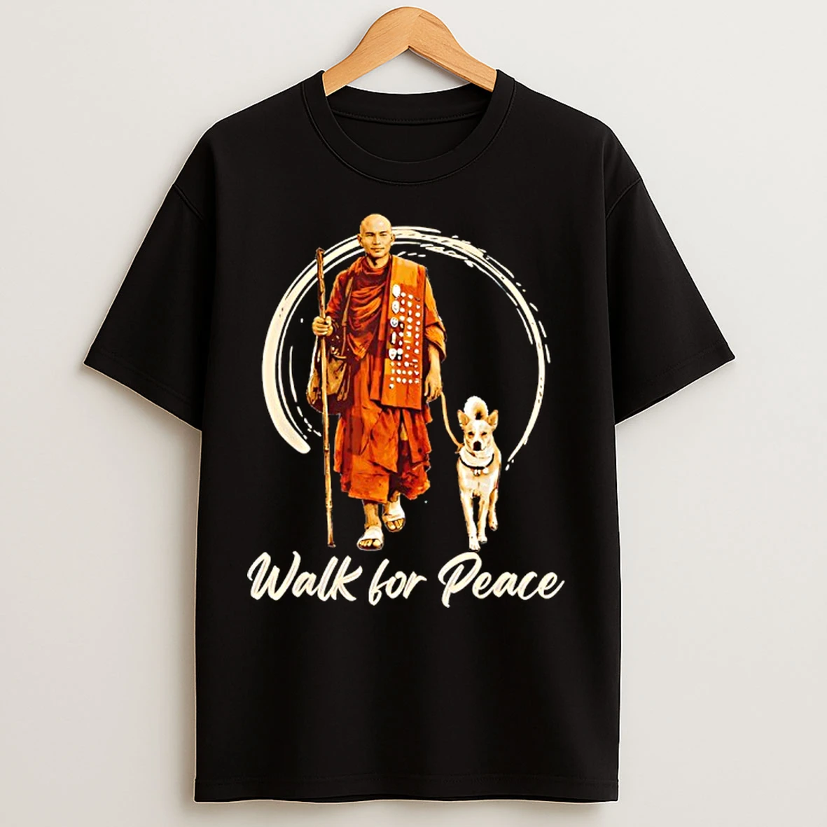 Classic Aloka Dog Walk For Peace Monk Peace Dog T Shirts