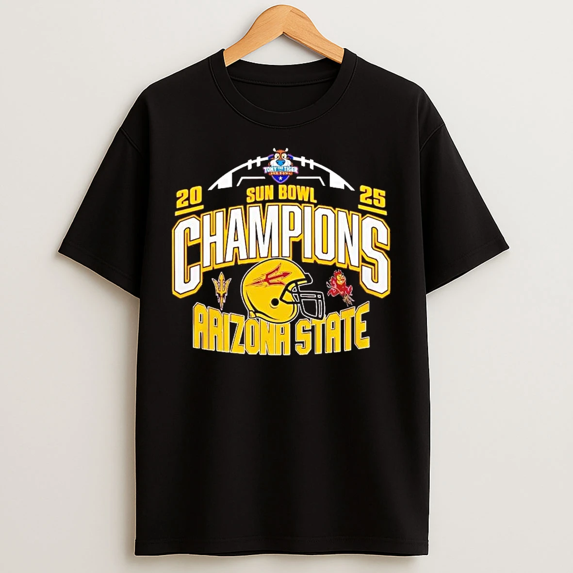 Classic Arizona State Sun Devils 2025 Sun Bowl Champions Helmet T Shirts