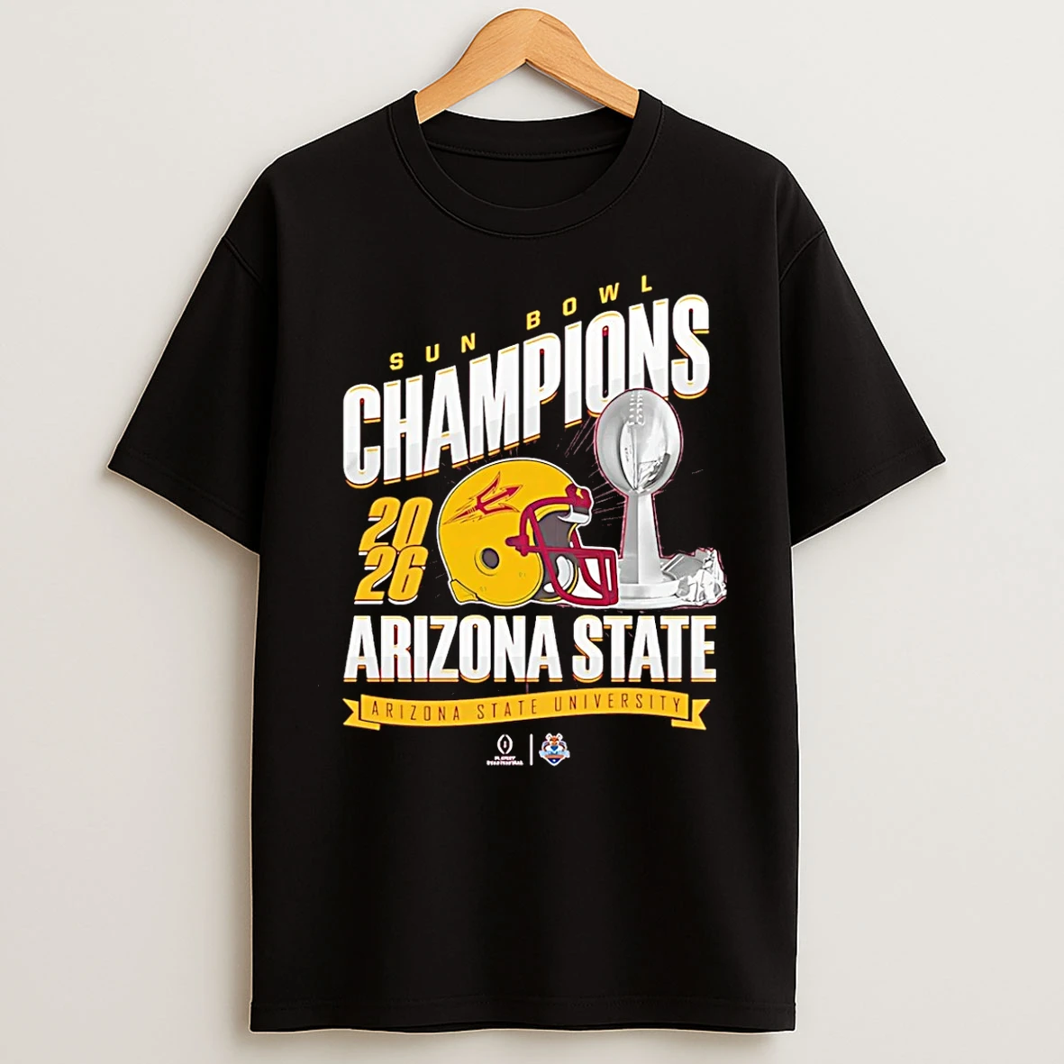 Classic Arizona State Sun Devils Sun Bowl Champions 25 Trophy T Shirts