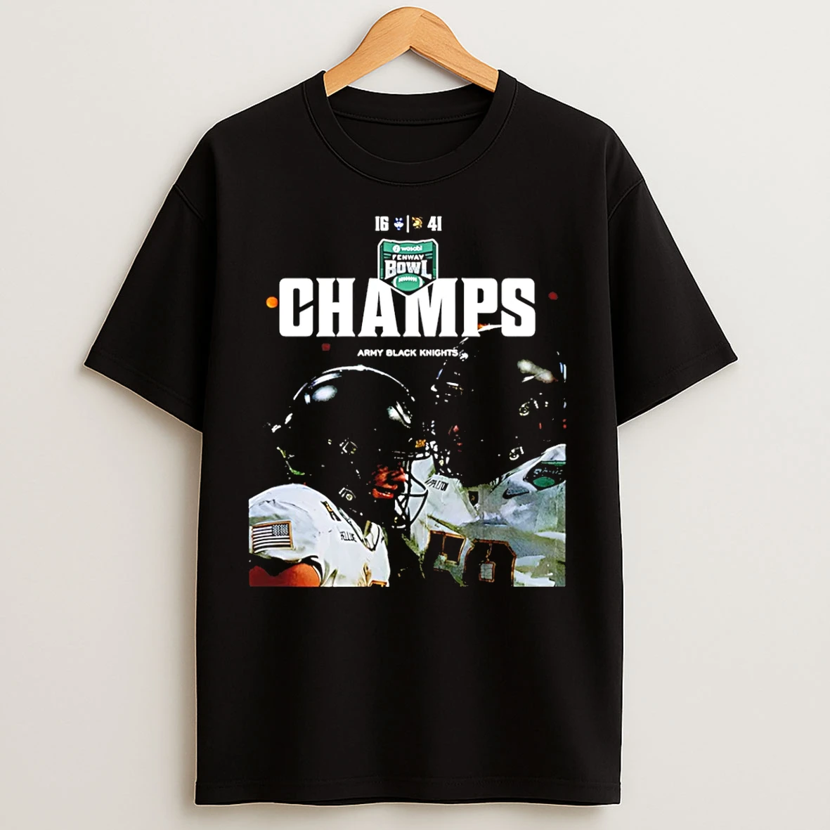Classic Army Black Knight 2025 Wasabi Fenway Bowl Champions Score T Shirts