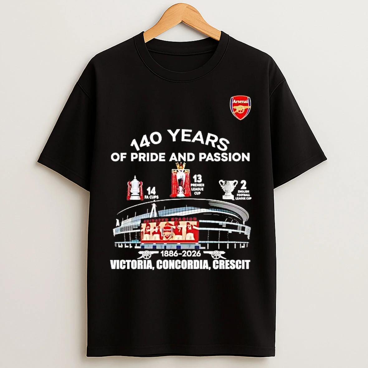 Classic Arsenal 140 Years Of Pride And Passion Victoria T Shirts