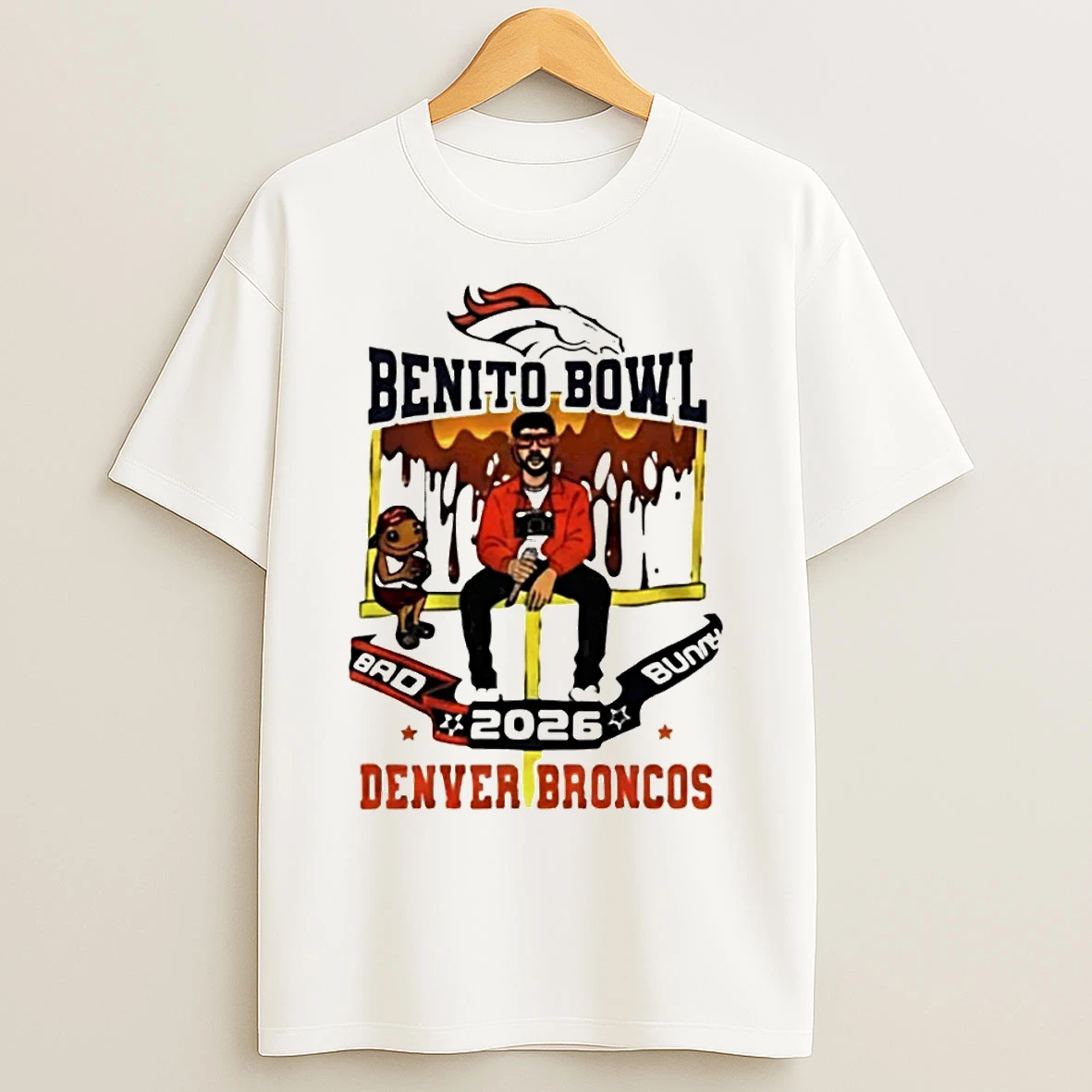 Classic Bad Bunny Benito Bowl 2026 Denver Broncos Football Game Day T Shirts