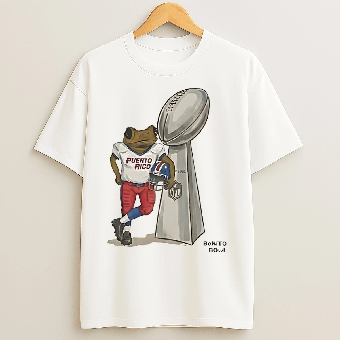 Classic Bad Bunny Benito Bowl Super Bowl Halftime Puerto Rico Coqui Frog Football T Shirts