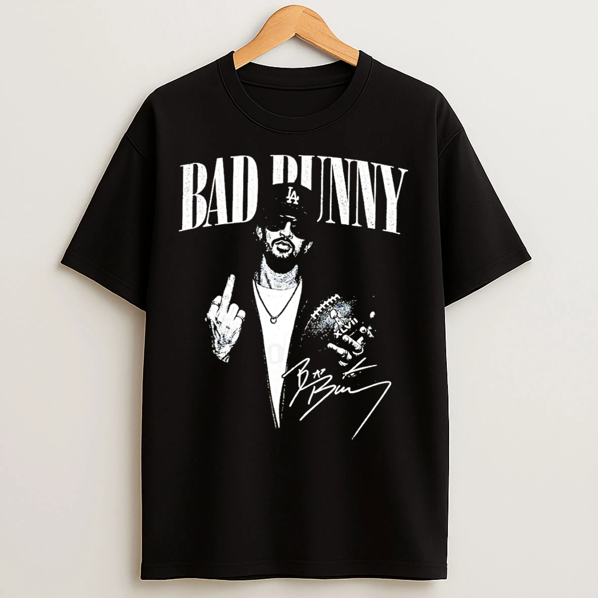 Classic Bad Bunny Middle Finger Bowl 2026 Halftime Show Signature T Shirts