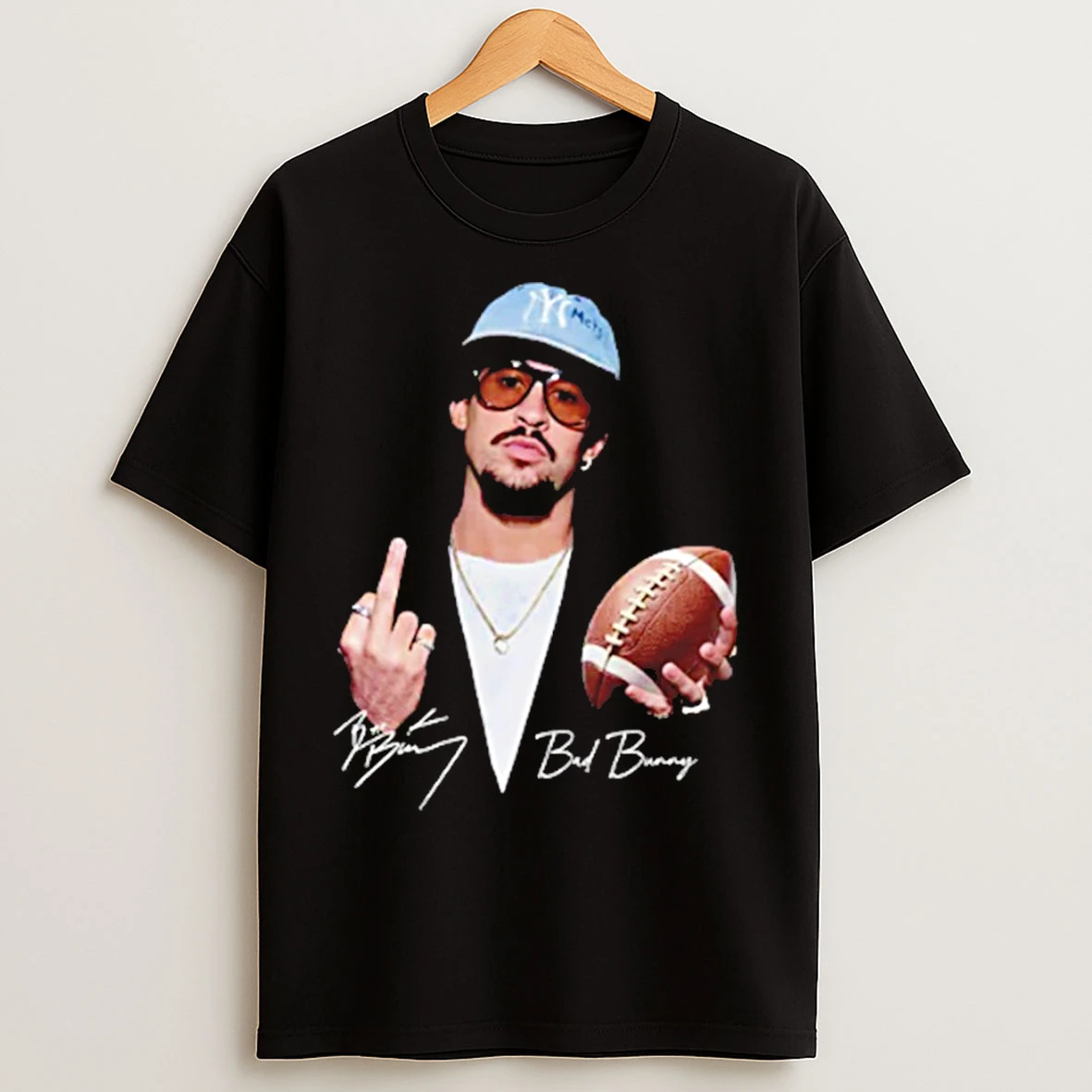 Classic Bad Bunny Middle Finger Super Bowl Bad Benito Inspired Signature T Shirts