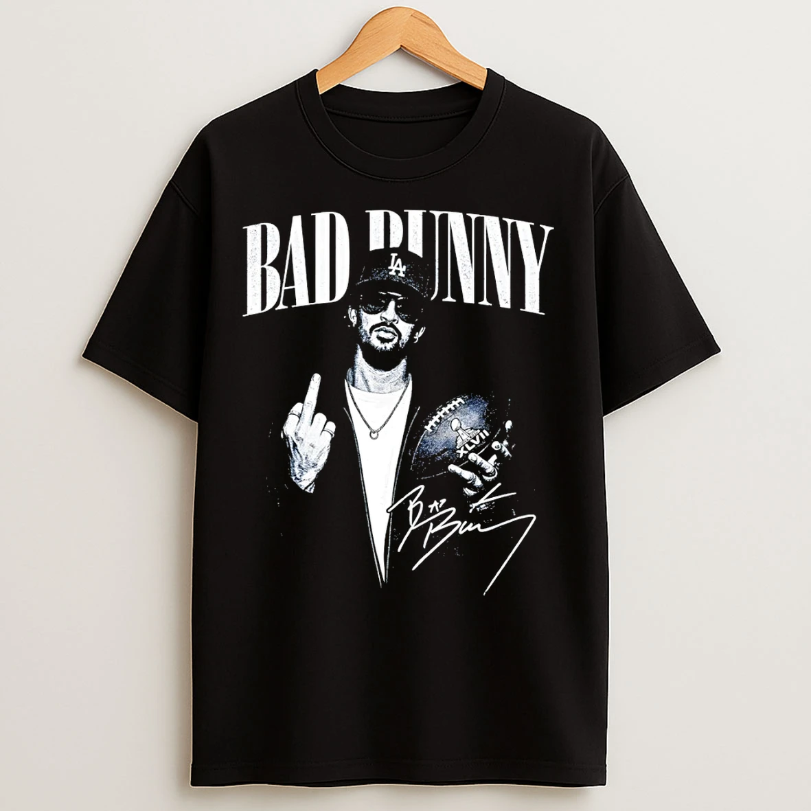 Classic Bad Bunny Middle Finger Super Bowl Bunny Bowl 2026 Football Lix Signature T Shirts