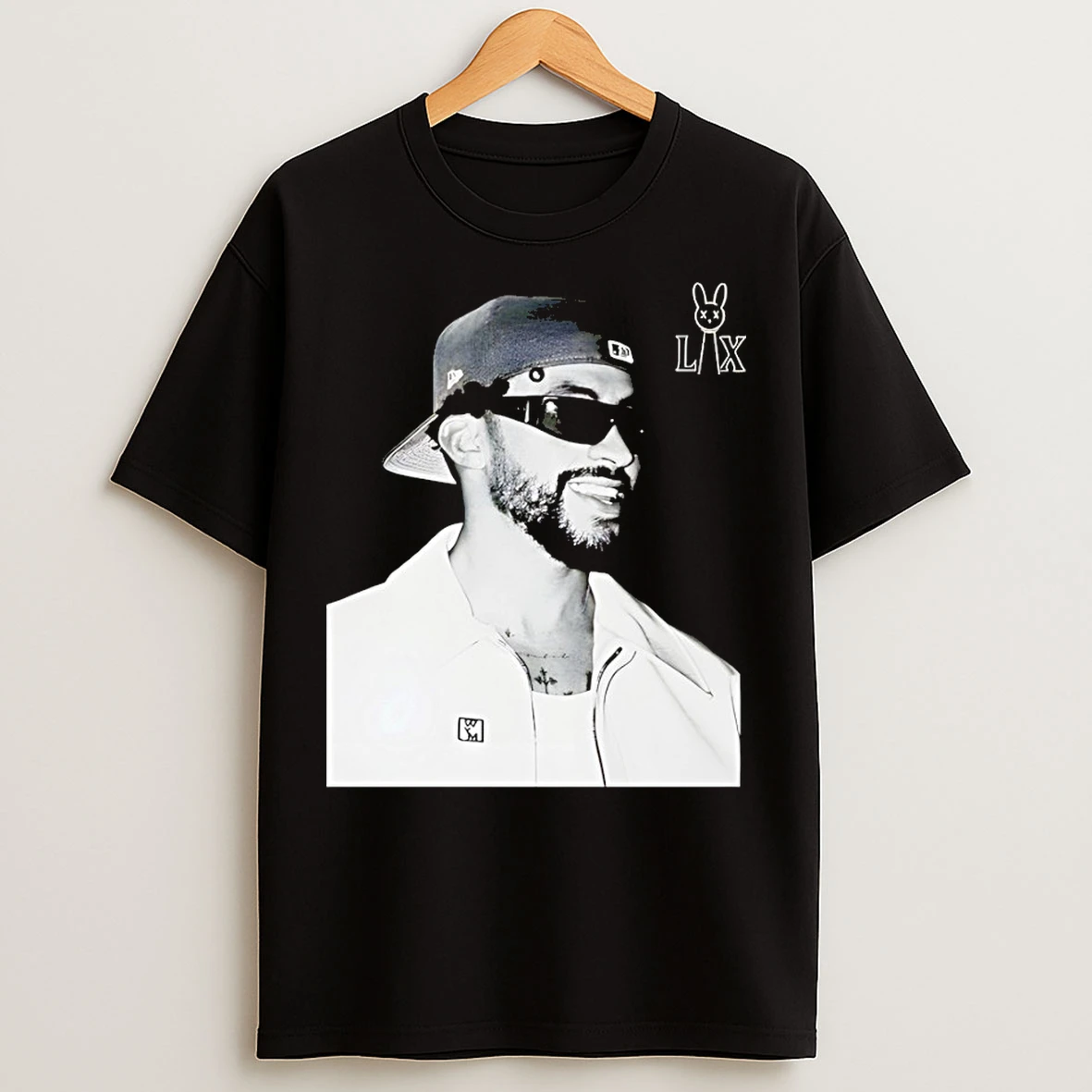 Classic Bad Bunny Wearing Glass Super Bowl Lix Football T Shirts