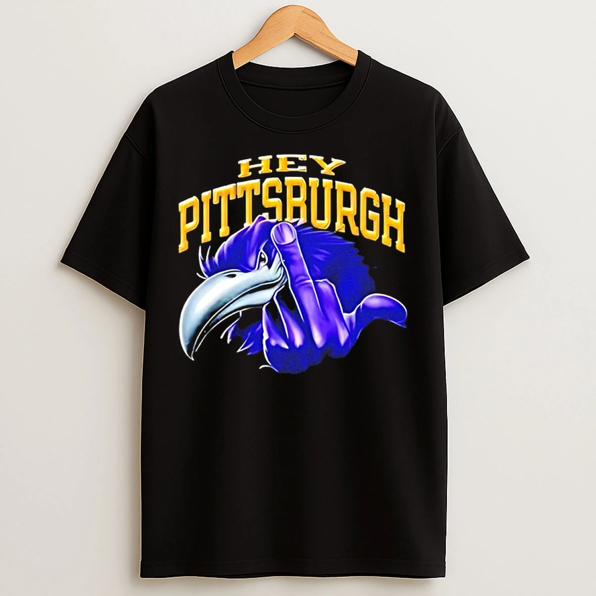 Classic Baltimore Ravens Hey Pittsburgh Fuck You Mascot T Shirts