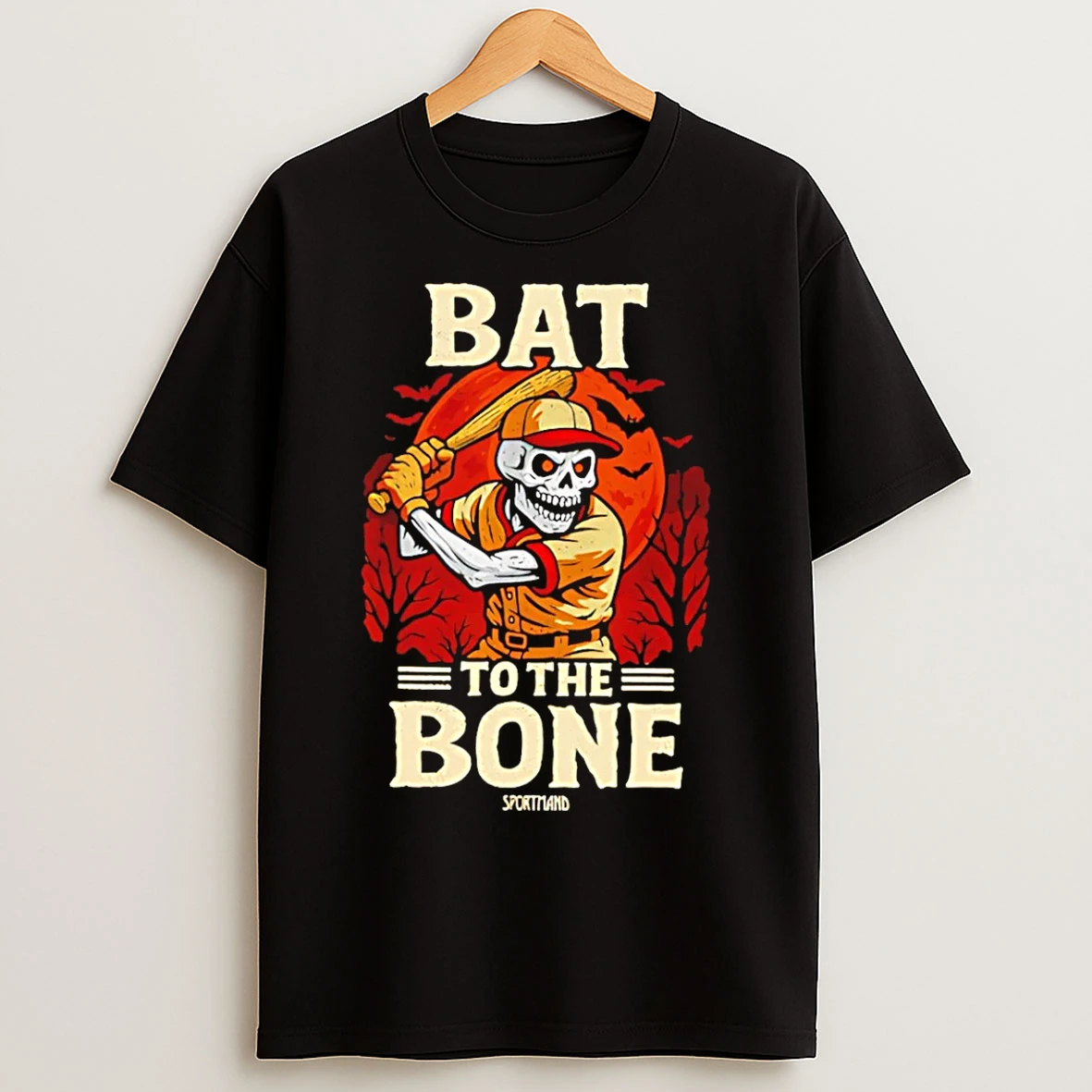 Classic Bat To The Bone Skeleton Baseball Player T Shirts