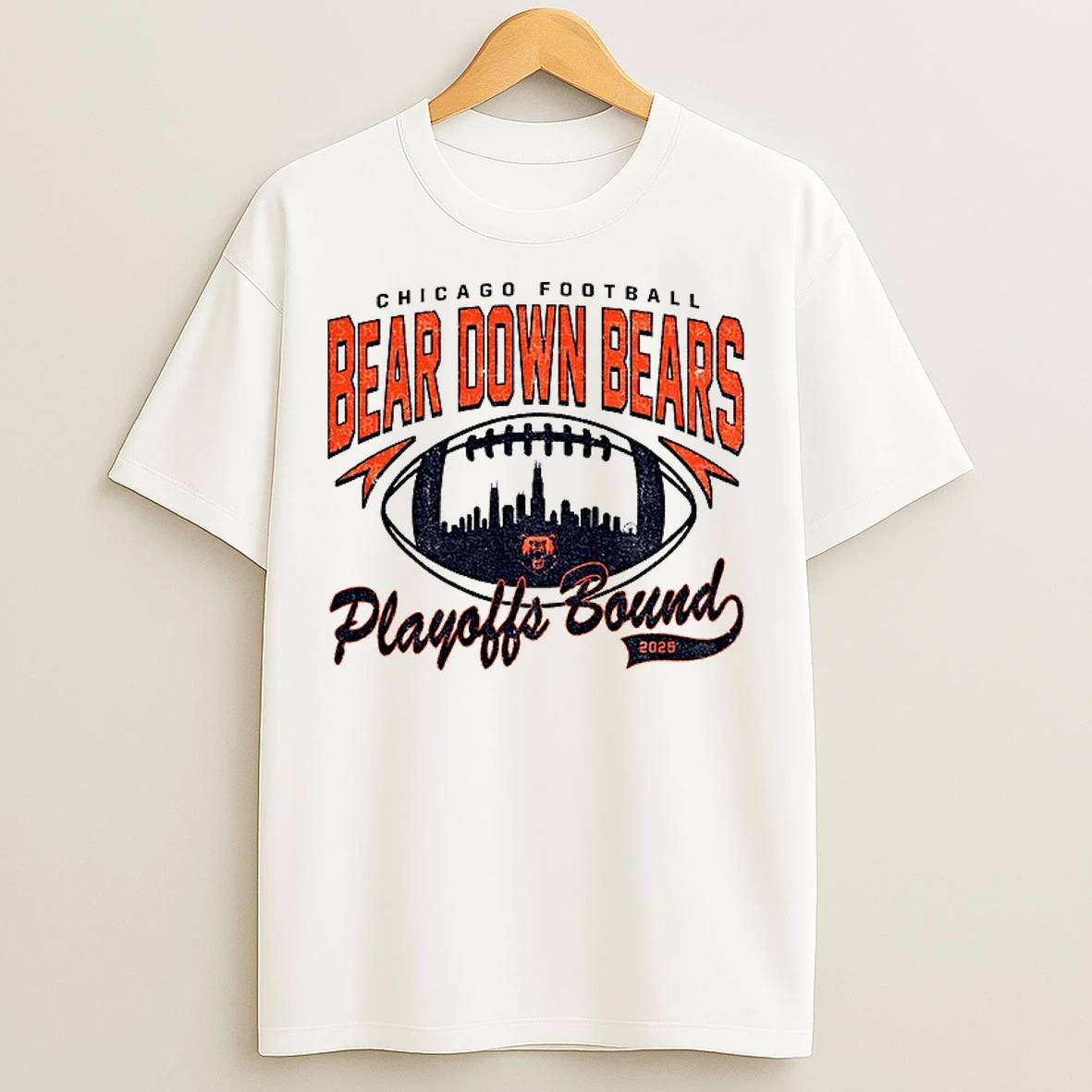 Classic Bear Down Bears Chicago Bears Football Playoffs Bound 2025 Nfc North Champs T Shirts