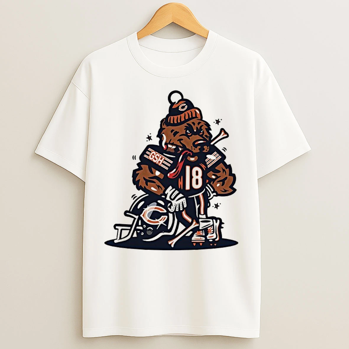 Classic Bear Down Chicago Bears 2026 Nfc Champions Mascot Helemt T Shirts