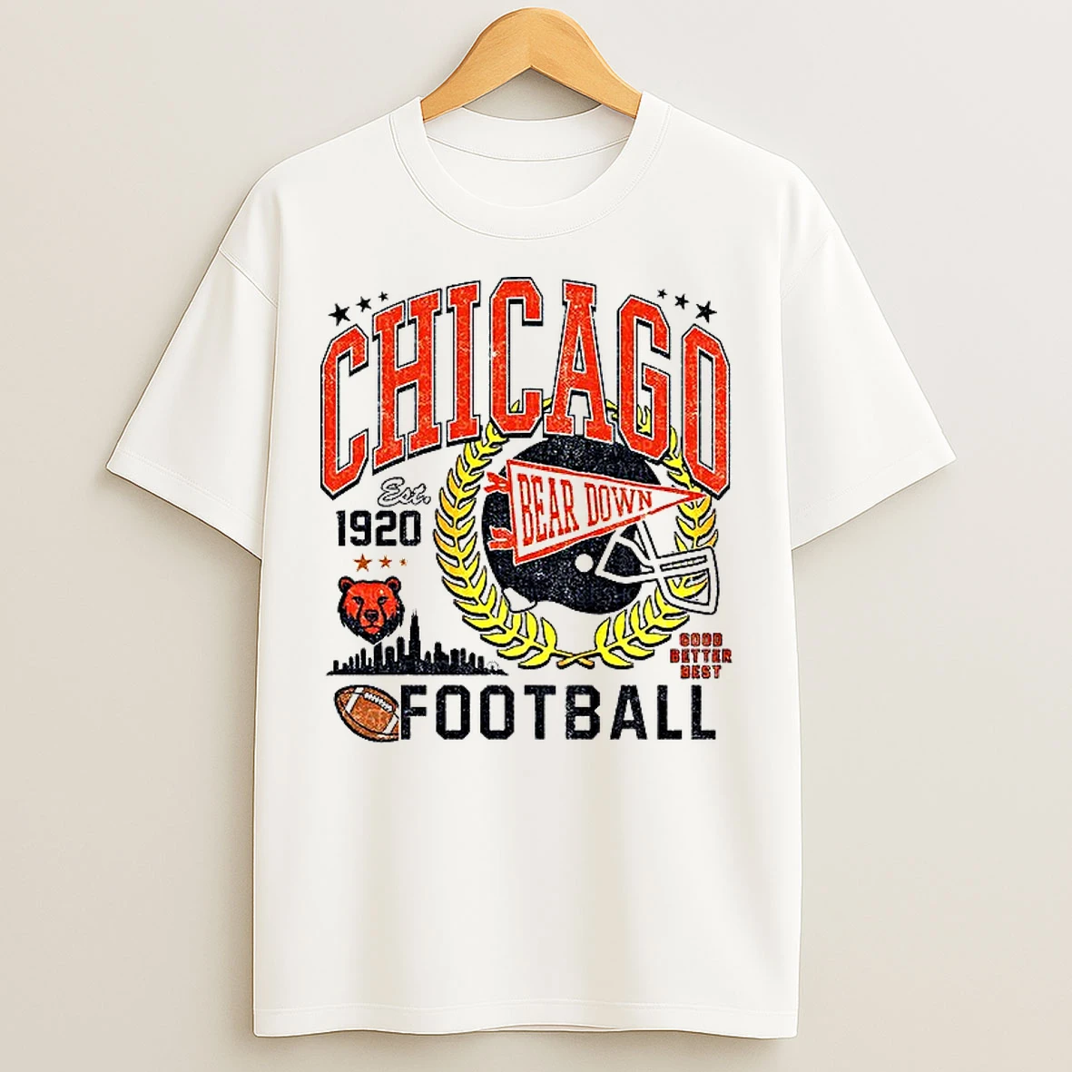 Classic Bear Down Chicago Bears Football Good Better Best Est 1920 T Shirts