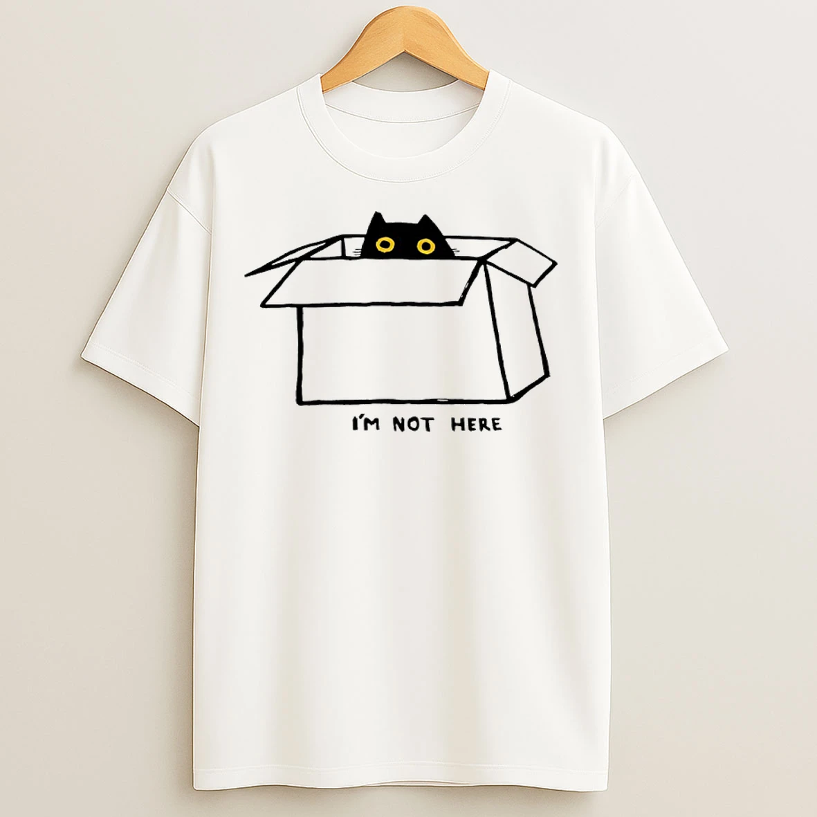 Classic Black Cat Im Not Here T Shirts