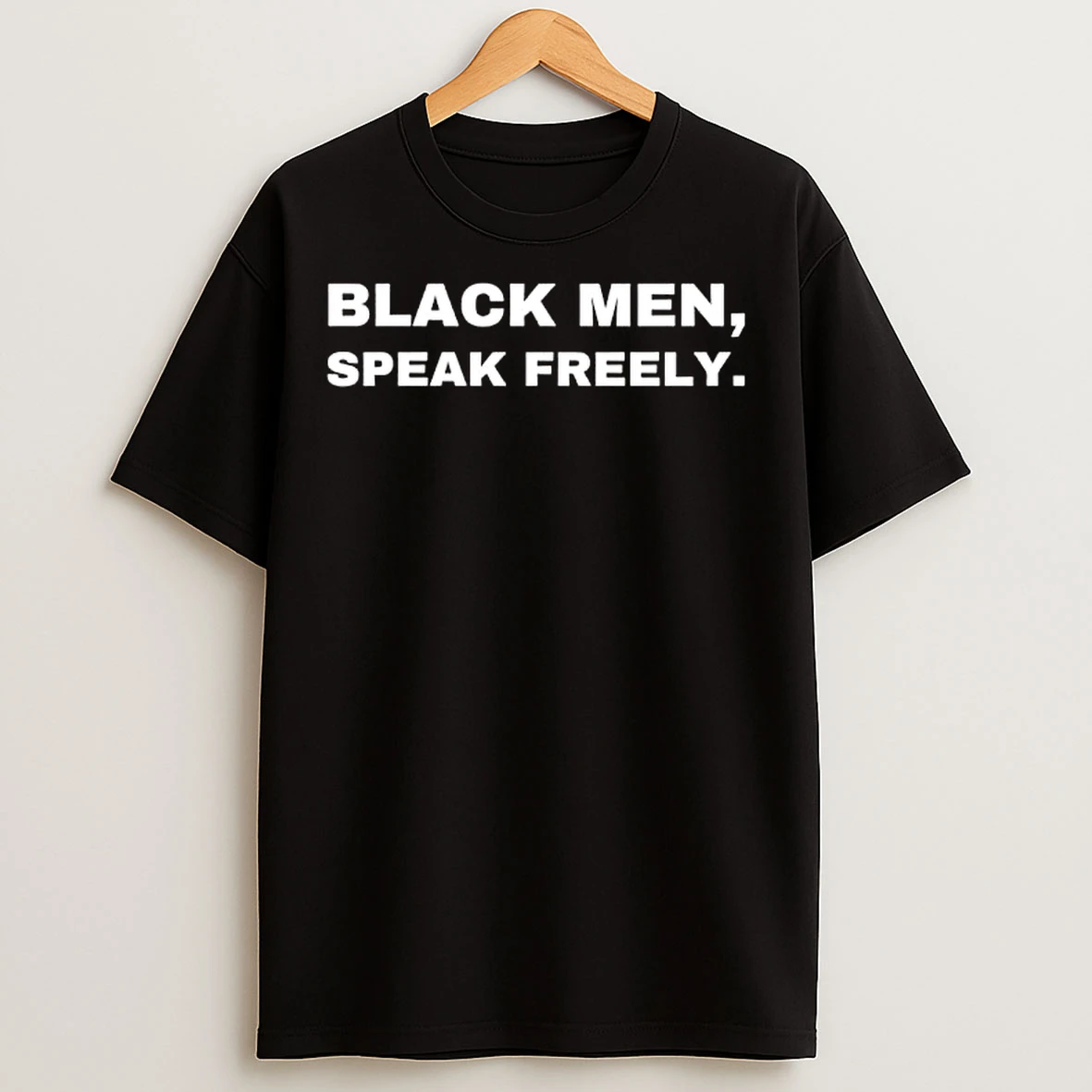 Classic Black Men Speak Freely Text T Shirts