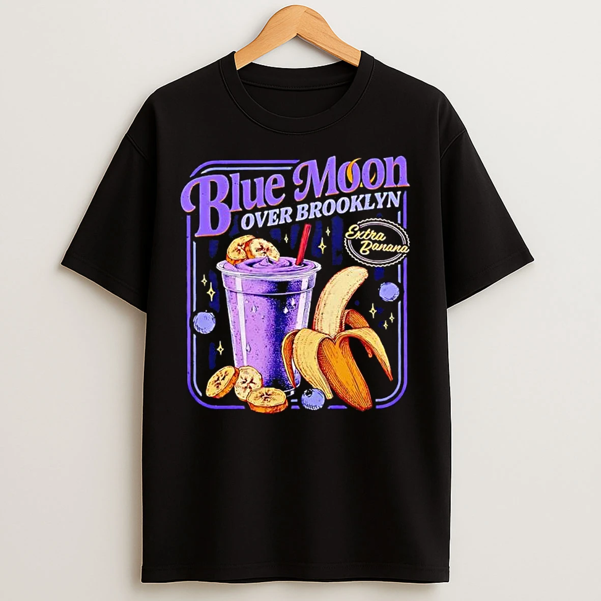 Classic Blue Moon Over Brooklyn Extra Banana Graphic T Shirts