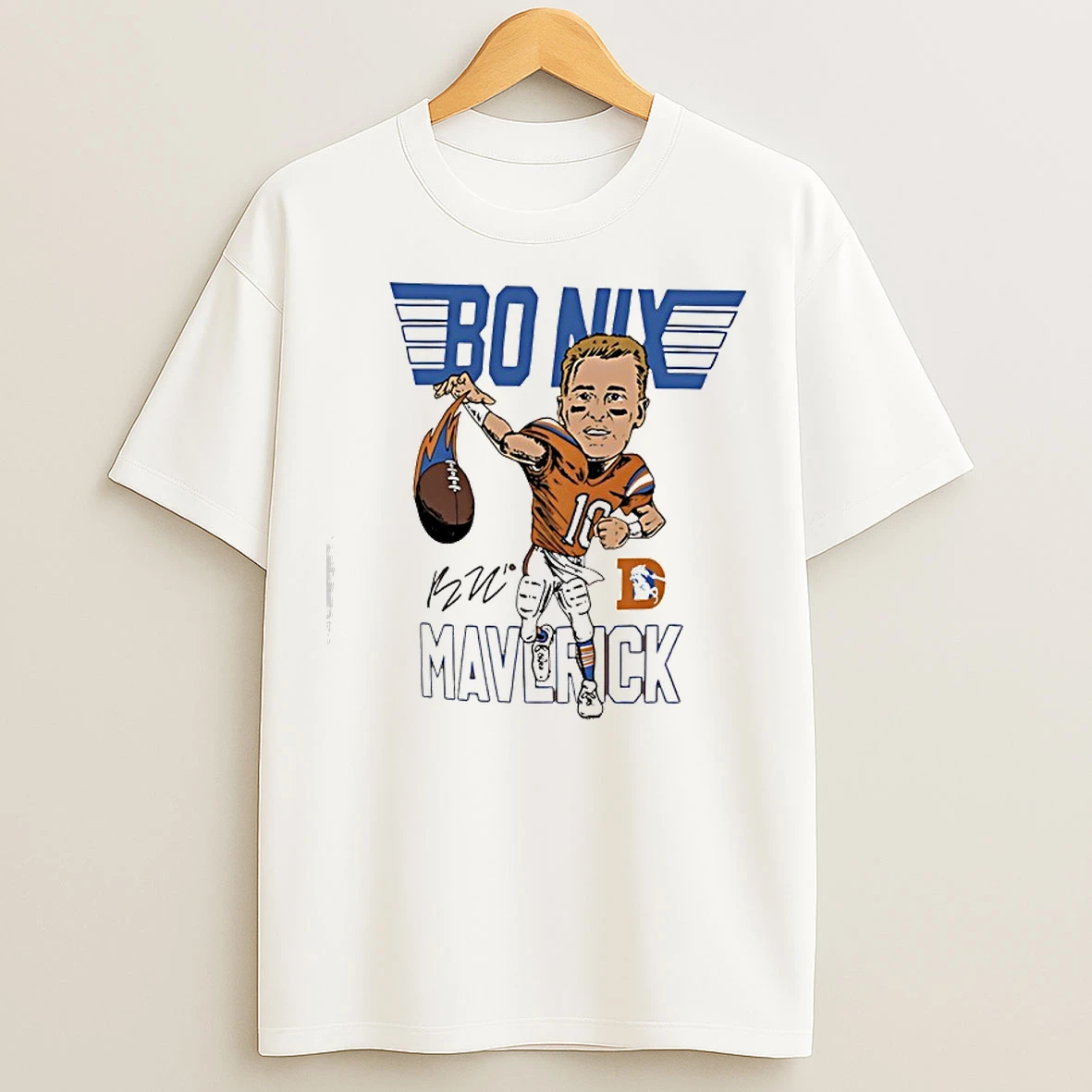 Classic Bo Nix Maverick Denver Broncos Football Signature T Shirts