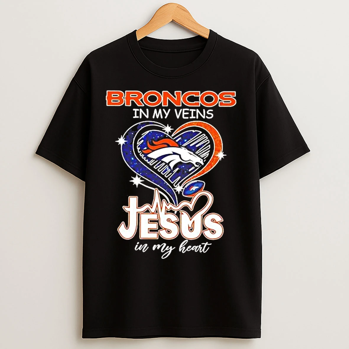 Classic Broncos In My Veins Jesus In My Heart T Shirts